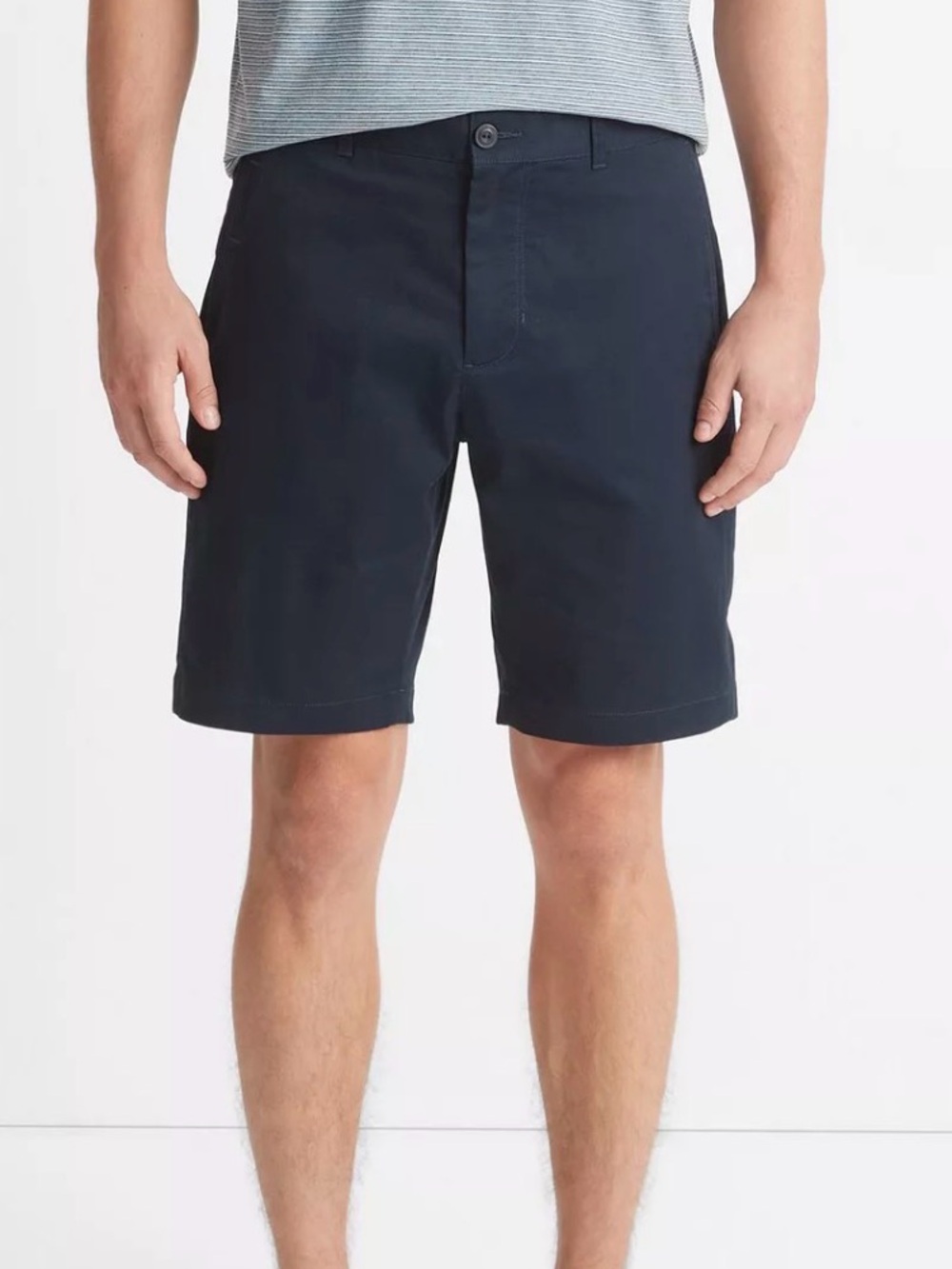 VINCE Brushed Cotton Twill Griffith Slim Fit Shorts Size 32 in Coastal Blue
